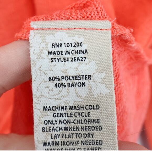 Soft Surroundings Audley Back Zipper Knit Tunic Sweater In Coral Size Large - Picture 8 of 8